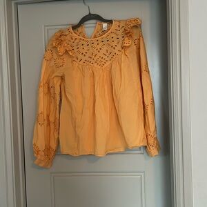 Orange Lacey long sleeve top